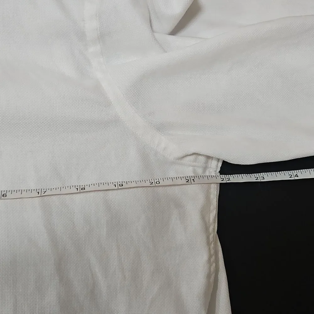 Banana Republic Men's Woven Crisp White French Cuff Dress Shirt Size L 16 - 16.5